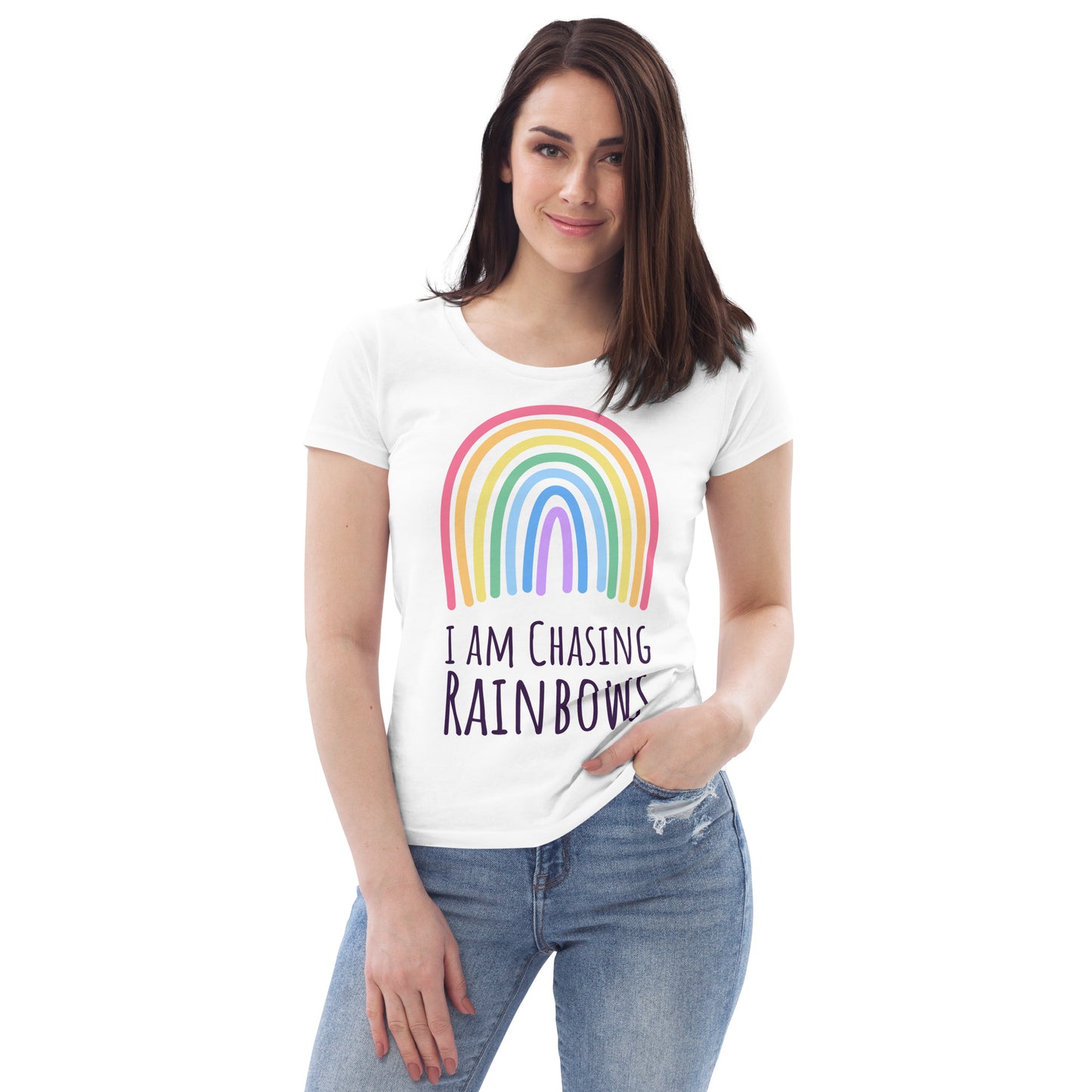 DNY - I am chasing Rainbows Women's fitted eco Tee