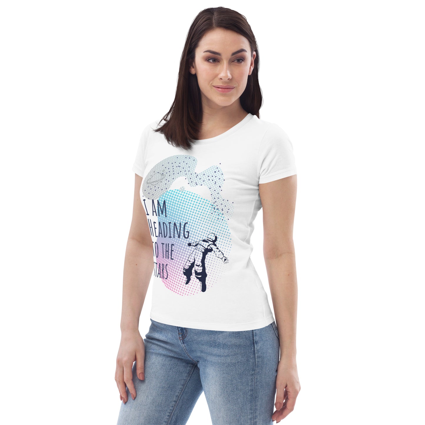 DNY - I am heading to the Stars Women's fitted eco Tee